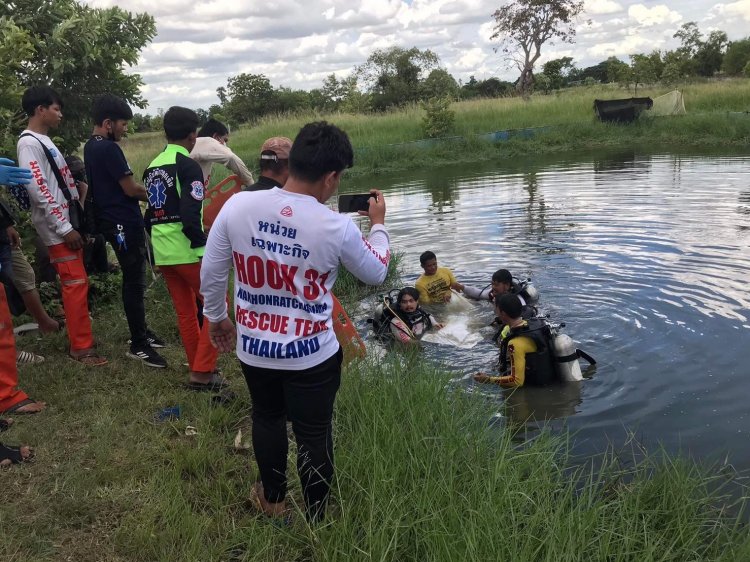 สลด!หนุ่มโคราชออกหาปลาพลาดท่าแหพันขาจมน้ำเสียชีวิตคาสระน้ำ