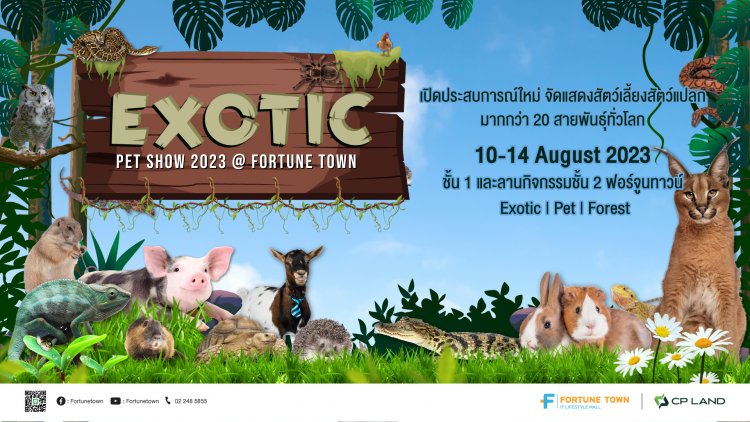 ชมฟรี!!! Fortune Town เปิดโลกการเรียนรู้ กองทัพสัตว์แปลกจากทั่วโลกในงาน Exotic Pet Show 2023