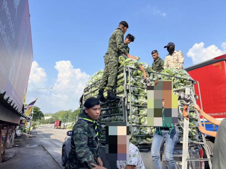 สกัดจับรถบรรทุกแตงกวาสอดใส้แรงงานต่างด้าวคาด่านแม่สอด