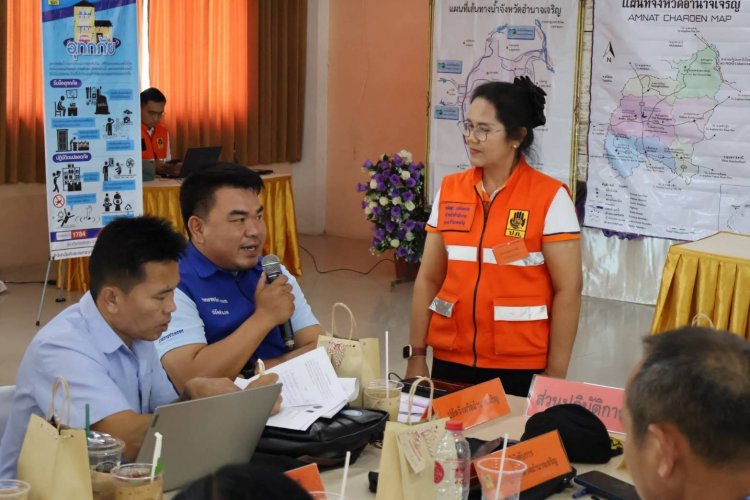 ปภ.อำนาจเจริญฝึกอบรมผู้นำท้องถิ่นเตรียมความพร้อมรับมืออุทกภัยช่วงหน้าฝน