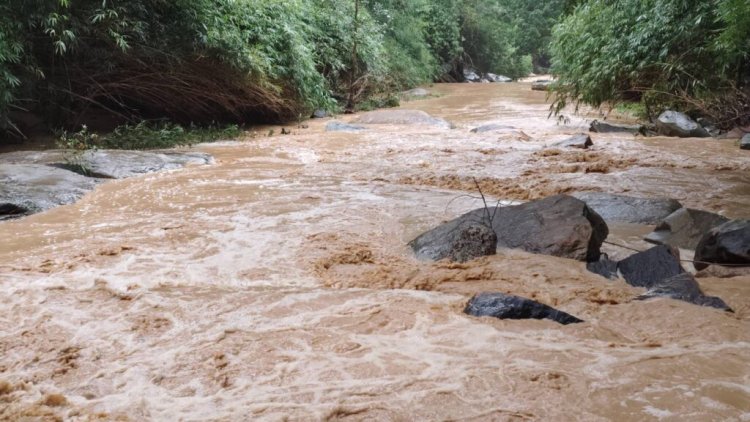 ฝนตกหนักหลายชั่วโมง น้ำป่าทับลานถล่มวังน้ำเขียวอ่วม