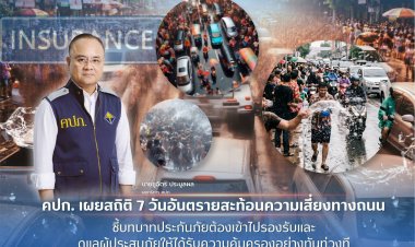 คปภ. เผยสถิติ 7 วันอันตราย สะท้อนความเสี่ยงทางถนน ชี้บทบาทประกันภัยต้องเข้าไปรองรับและดูแลผู้ประสบภัยให้ได้รับความคุ้มครองอย่างทันท่วงที 