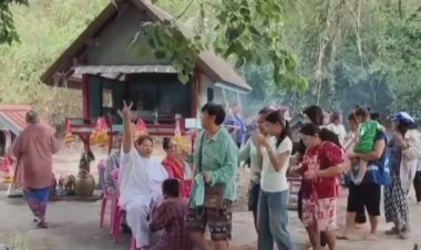 ชาวบ้านอุทัยธานี ได้เลขเด็ด!!เจ้าพ่อไทรทอง ทำพิธีกราบไหว้ศาล