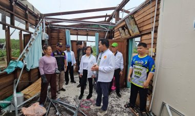 พายุถล่มเวียงสา บ้านพังยับกว่า 150 หลังคาเรือน ลมแรงซัดศาลาโรงเรียนปลิวไกล 50 เมตร เร่งสำรวจ-ช่วยเหลือด่วน