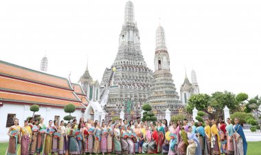 ชมวัดอรุณ !!! MGI AIl Stars 56สาวงามสวมชุดไทยพระราชนิยม สะกดทุกสายตา