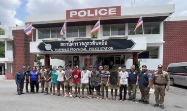 ตำรวจพิจิตร สภ.ทับคล้อจับกุมแรงงานต่างด้าวลักลอบเข้าเมืองผิดกฎหมาย21ราย