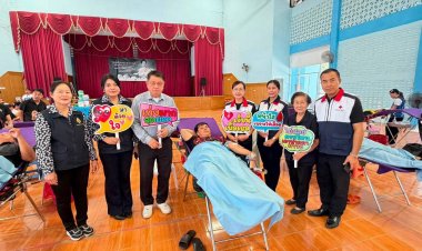 อำเภอศรีรัตนะพร้อมเหล่ากาชาดศรีสะเกษทำความดี ร่วมบริจาคโลหิตถวายพระราชกุศล