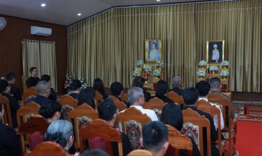 อำนาจเจริญจัดพิธีสวดพระพุทธมนต์และเจริญจิตตภาวนา อุทิศถวายพระราชกุศล ประจำเดือนมิถุนายน 2569
