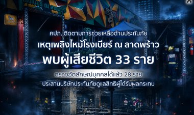 คปภ. ติดตามการช่วยเหลือด้านประกันภัยเหตุเพลิงไหม้โรงเบียร์ ณ ลาดพร้าว