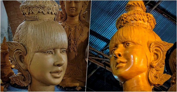 วัดดังเมืองโคราช! ปั้น’ลิซ่า’นางฟ้าบนต้นเทียนพรรษาหวังสะกดสายตานักท่องเที่ยวทั่วโลก